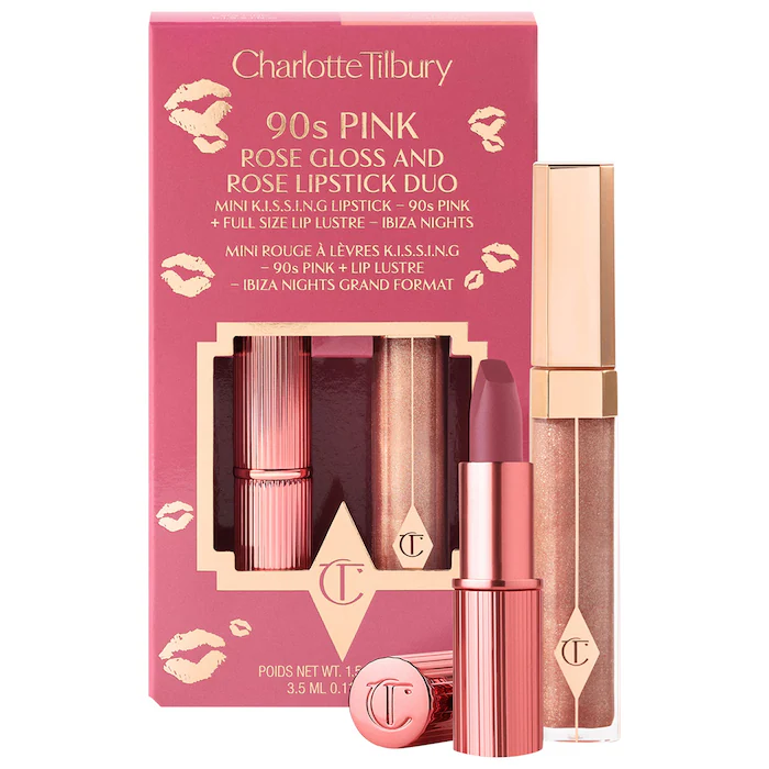 پک دوتایی رژ لب و لیپ گلاس شارلوت تیلبری  90s Pink  Charlotte Tilbury Gloss & Lipstick Duo